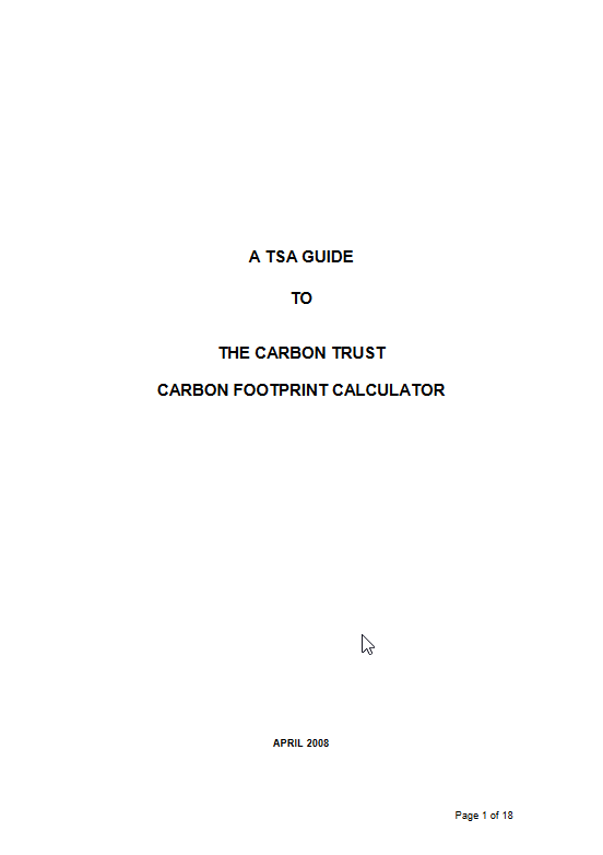 Carbon Footprint Calculations (Carbon Trust) - Only for Reference