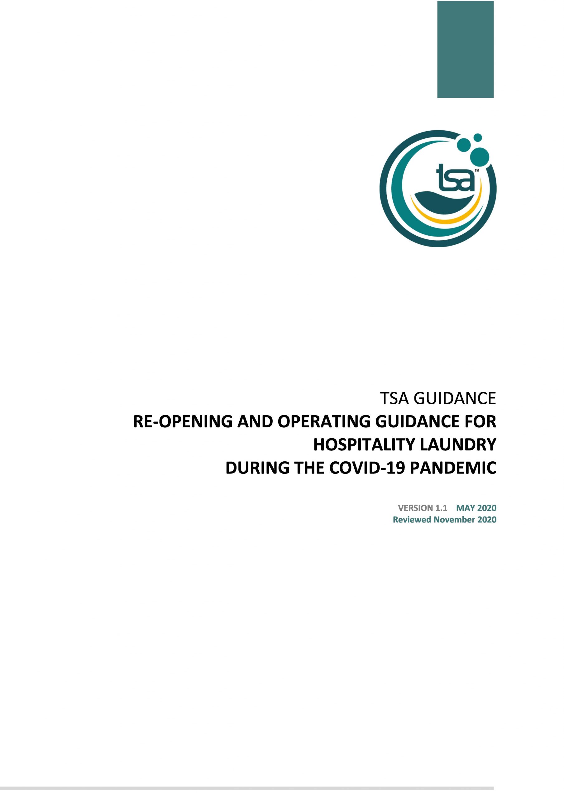 TSA Reopening and Operating Guidance During COVID-19 - Version 1.1